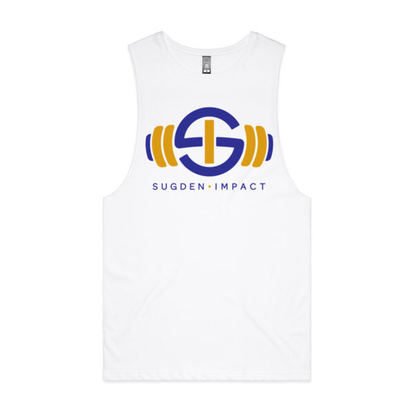 Men's Singlet Blue & Gold Logo Black Writing Thumbnail