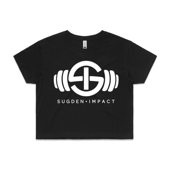 Women's Cropped Tee White Logo Thumbnail